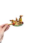 Vintage Wooden Russian Pecking Hens  Chickens Toy Handpainted Handmade