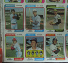 1974 Topps Uncut Part Sheet 110 Cards Rose Schmidt Yaz Munson Gibson Aaron Santo