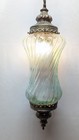 Vintage 60 s 70 s Mid-century Modern Ceiling Light Lamp Swag Swirl Optic Glass