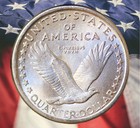 1916 Standing Liberty Quarter Dollar Silver Plated Novelty Coin Modern Restrike
