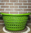 Vintage Kelly Green Chain Plastic Laundry Basket Fesco 2158 Mid Century Prop