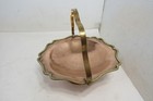 Vintage Copper    Brass Pedestal Round Bowl With Handle 8 75 