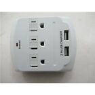 Wall Tap 3 Outlet With 2 Usb Female Port Power Adapter