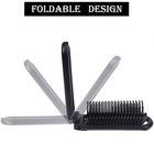 4pcs Colorful Portable Folding Hair Brush With Mirror Compact Pocket Comb For   