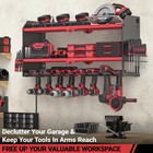 Wall Mount Power Tool Organizer With Charging Station  Cordless Drill Holder   S