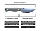 Amer Tactical At-006 Fixed Blade  Carbonfiber   G10 Scales  Full Tang  Edc Knife
