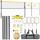 Outdoor Volleyball Badminton Combo Set 32ft Adjustable Poles Backyard Beach Lawn