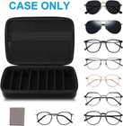 Travel Sunglasses Organizer Case With 8-slot Adjustable Compartments Men Women