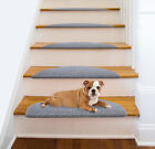 Ajure 13 Pcs Gray Stair Treads Bullnose Stair Tread Non Skid Mat 26in 8 5in