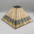 Vintage Tiffany Style Art   Craft Mission Stained Slag Glass Lamp Shade