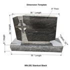 Gravestone Stardust Black Granite  36x28x8 headstone Marker Cemetery Mn-281