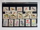 Postage Stamps Flora Fauna Czechoslovakia Vintage Set 19 Pcs Birds Fishes Flower