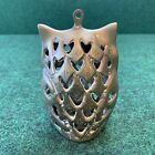 Vintage Mcm Brass Owl Candle Holder Hanging Lantern 1970s Complete W  Bottom