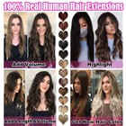 Clip In Remy Human Hair Extensions 8 Pieces 18 Clips Blonde Russian Full Head