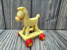 Vintage 1986 Mcdonalds Dollhouse Size Toy Yellow Rolling Hobby Horse