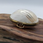 Vintage Mother Of Pearl Shell Trinket Or Pill Box Hinged Delicate