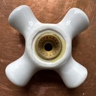 Porcelain Cold   Hot Water Faucets Cross Handle Knob Nos Vtg Style Replacement