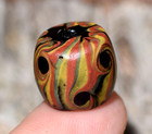 Antique Venetian Lampwork Semi Feathered Italian Stripe Eye Bead  African Trade