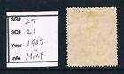 Brunei 1907 - 5   Brunei River  grey Black   Blue  - Sc 21  sg 27  Mint W3