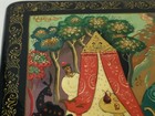 Vtg Russian Fedoskino Lacquer Miniature Painting Square Box  Signed By Artist