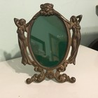 Vtg Oval Victorian Picture Frame Brass Ornate Elegant Ladies In Flowing Gowns