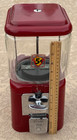 Vintage Nickel 5 Cent Oak Acorn Glass   Red Metal Candy Vending Machine