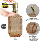 Glass Soap Dispenser With Gold Pump  15oz Liquid Hand Dispenser  Refillable Loti