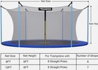 10ft Trampoline Replacement Net Protection Safety Enclosure Net For Round Frame