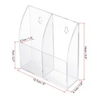 2pcs Remote Control Holder Acrylic Wall Mount 2-slot Caddy Organizer Clear