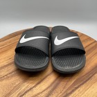 Nike Benassi Jdi Sandals Mens 9 Black Swoosh Logo Slip On Slides Comfort Casual
