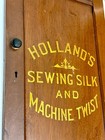 Holland s Sewing Silk   Machine Twist  Spool Cabinet Door Antique Rare Display