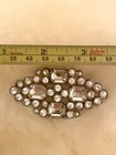 Huge Magnificent Vintage Rhinestone   Silvertone Brooch