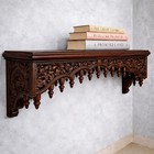 Ornate Hand Carved Wooden Wall Shelf   Indian Antique Style Home Decor