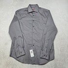 Van Heusen Steel Gray Dress Shirt Mens Medium 15-15 5 34 35 Regular Stretch New