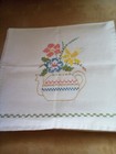 Vintage Hand Embroidered Floral  Tea Towels  2   28  X 15   Flour Sacks