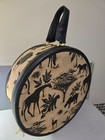 Vintage French Luggage Company Round Hat Box 18  Masai Mara - Leather Gold