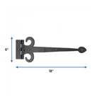 Black Wrought Iron Door Strap Hinge 18  L Rust Resistant Flush Mount Pack Of 2