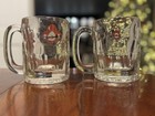 Set Of 2 Vintage A w Root Beer Heavy Clear Glass Mugs Arrow Bullseye Logo 4 5 