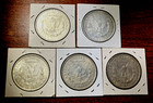 Morgan Dollars  Lot Of Five  5   Au  1921  Two Denver  Three Phili