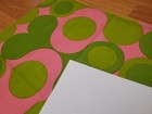 Awesome Rare Vintage Mid Century Retro 70s Hot Pink Green Circle Hearts Fabric 