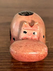 Soapstone Figurine Pink Mini Hippo Hippopotamus Hand Carved Kenya Vintage