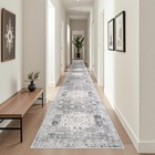 Washable 3x25 Hallway Runner Rug - Extra Long Vintage Non Slip Stain Resistan   
