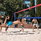 Premium 32ft  Professional Outdoor Volleyball Net Set With Boundary Line Poles