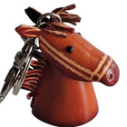 Horse Head Leather Keychain Handmade Fob Key Ring Handcrafted Charm Key Chain