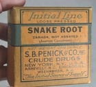 Antique Quack Medicine Snake Root Advertising Box Apothecary Pharmacy  19th C