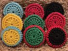 Set Of 3 Multi Colored Crochet Nylon Double Sided Dish Scrubbies Pot Scrubbers