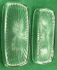 2 Vintage Glass Butter Dish Liners - Standard Size 6  X 2 3 4   No Chips