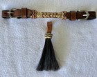 Nice  Vaquero Buckaroo Style Rawhide Braided Chin Curb Strap   Horsehair Shoofly