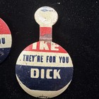 Ike Dick They re For You Vintage Pinback Pin Dwight Eisenhower Richard Nixon
