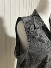 Exofficio Sleeveless Collared Floral Button Top Gray Polyester Cotton M
